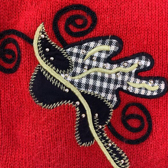 I.B. Diffusion Vintage Mohair Cardigan Sweater Coat Jacket Applique Size S - Picture 5 of 11